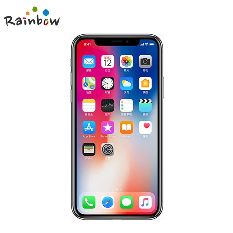 هاتف Apple iPhone X 3GB RAM الأصلي 64GB 256GB ROM Face ID 5.8 "iOS Hexa core 12.0MP كاميرا خلفية مزدوجة غير مقفلة 4G LTE هاتف محمول