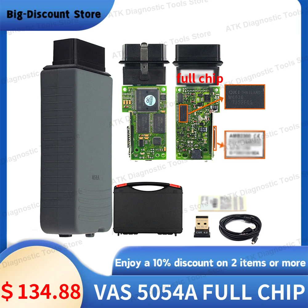 2024 Original full chip OKI VAS 50-54A V7.2.1 With Bluetooth Blue Lamp 5054 BT BAMB230 OBDII Car Diagnostic Tool win10