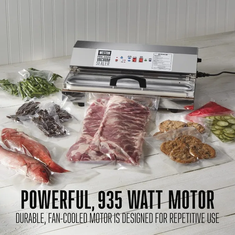 Weston Brands Vacuum Sealer Machine for Food Preservation & Sous Vide, Digital Programmable LED Controls