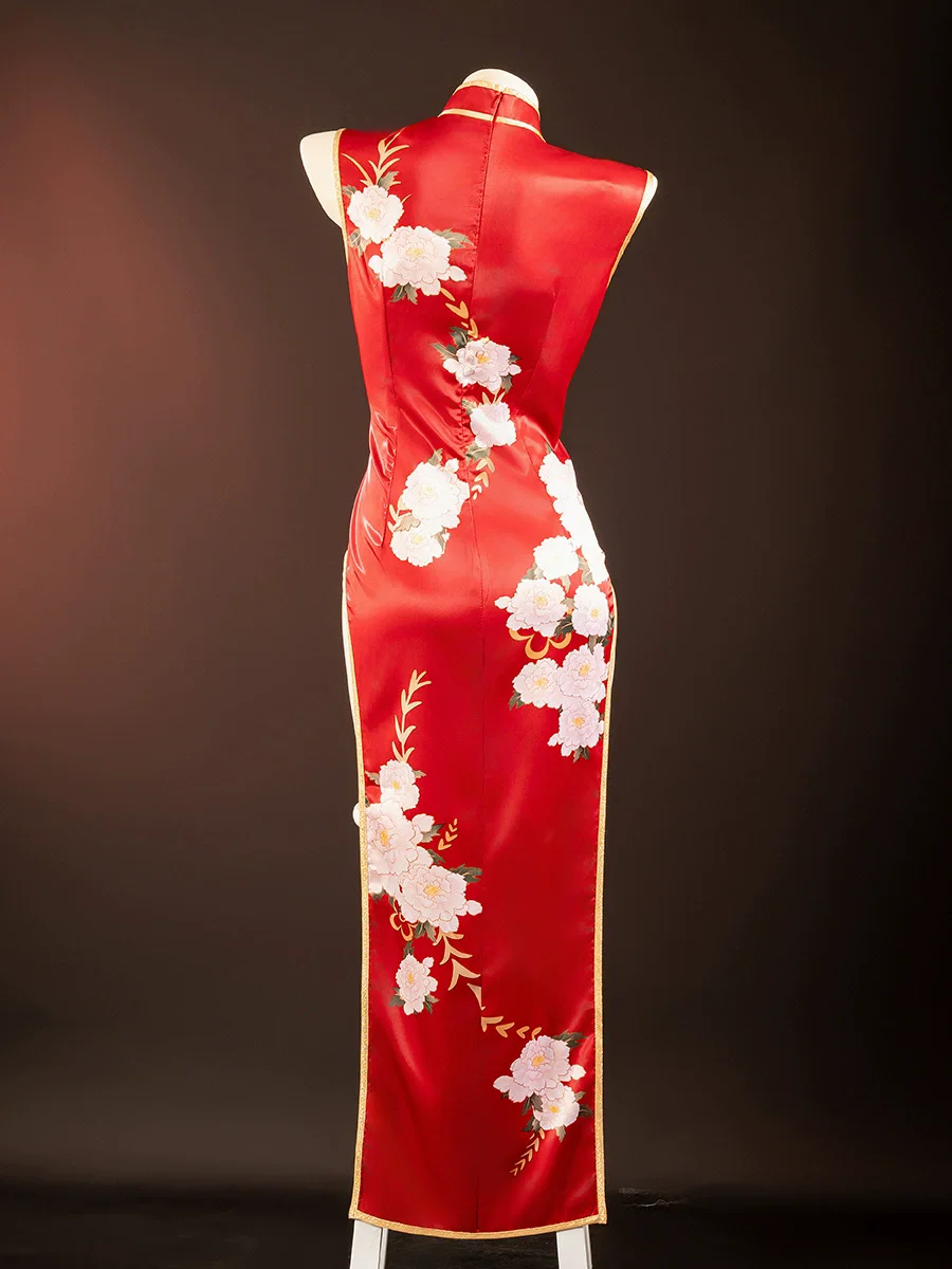 Sexy Anime CODE GEASS Lelouch of The Rebellion C.C. Cosplay Costume Chinese Style Red Cheongsam Dress Woman Christmas Suit view 4