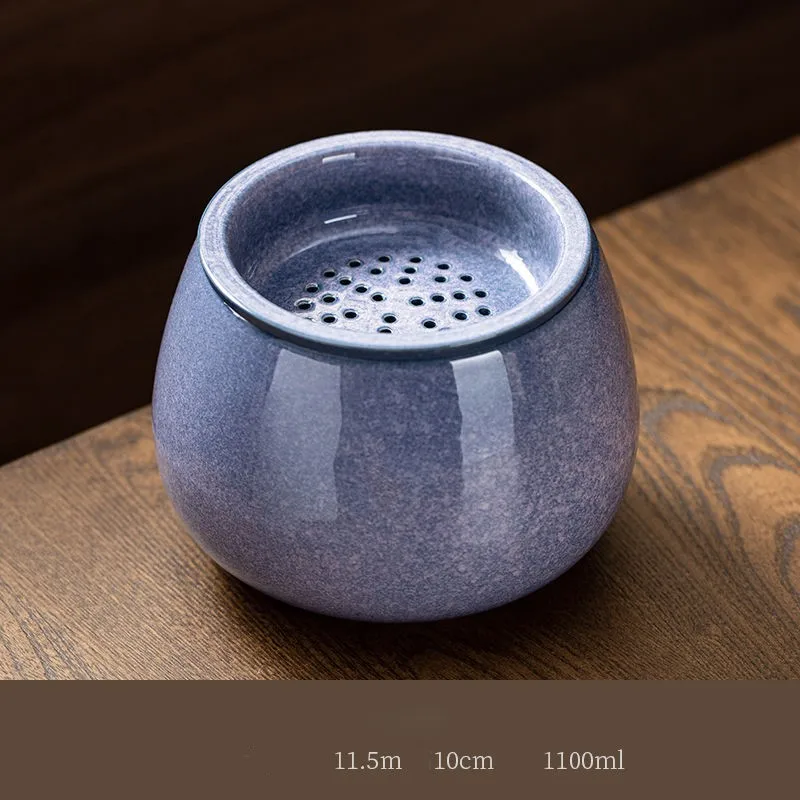 Tea Washing Large Ceramic Water Washing Household Tea Washing Jar Tea Residue Jar Tea Cup Tea Basin Tea Cup Washing UtensilZG354