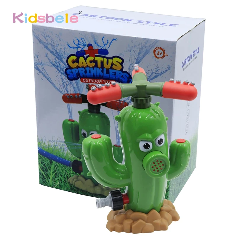 

Cactus Water Sprinkler for Kids Summer Outside Toys Backyard Games with 360° Rotating Propellers Outdoor Activities