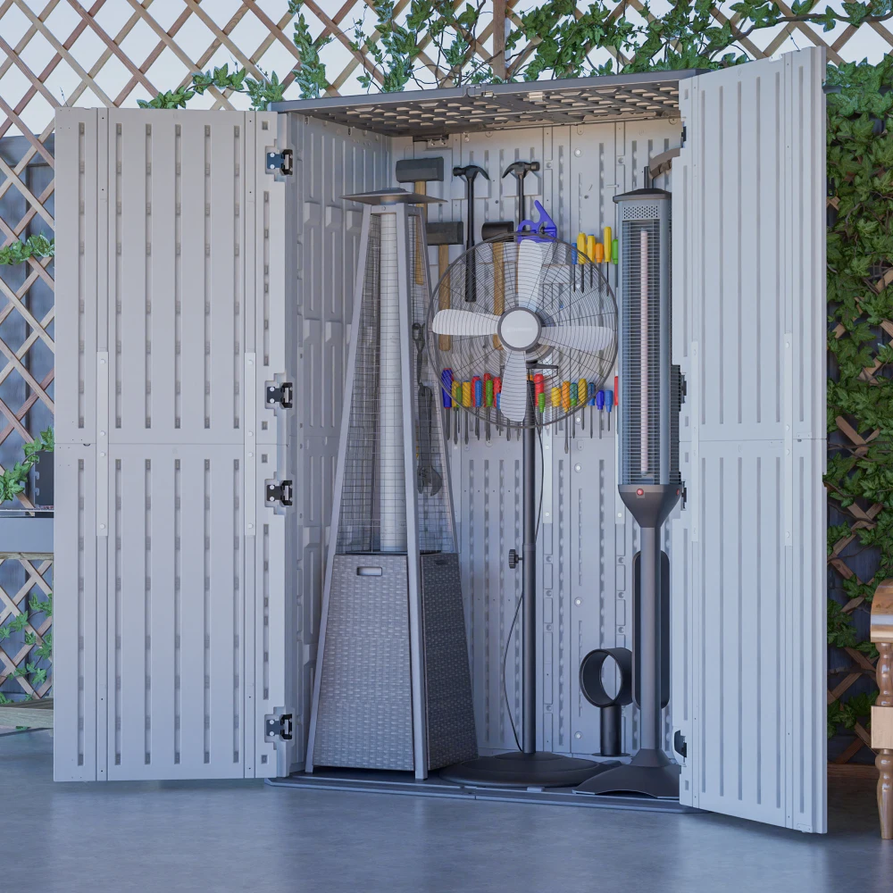 Ye Rust Proof Resin Garden Equipment Storage - Weatherproof, Spacious, UV Resistant, Non-Partitioned