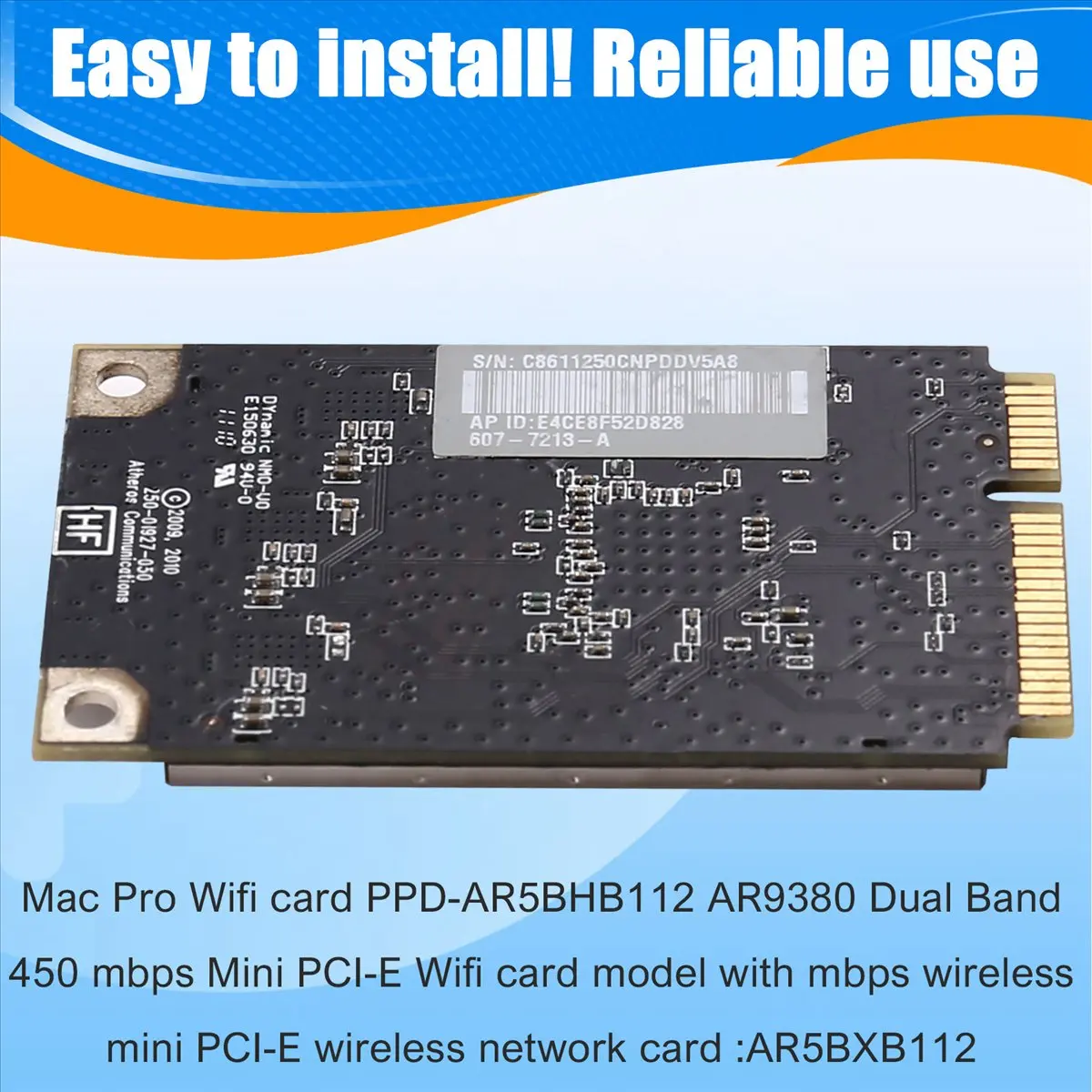 【ELEVATE LIFE】AR5BXB112 AR9380 Dual Band 450Mbps Wifi Mini PCI-E Wireless Card for Pro Wifi Card -AR5BHB112