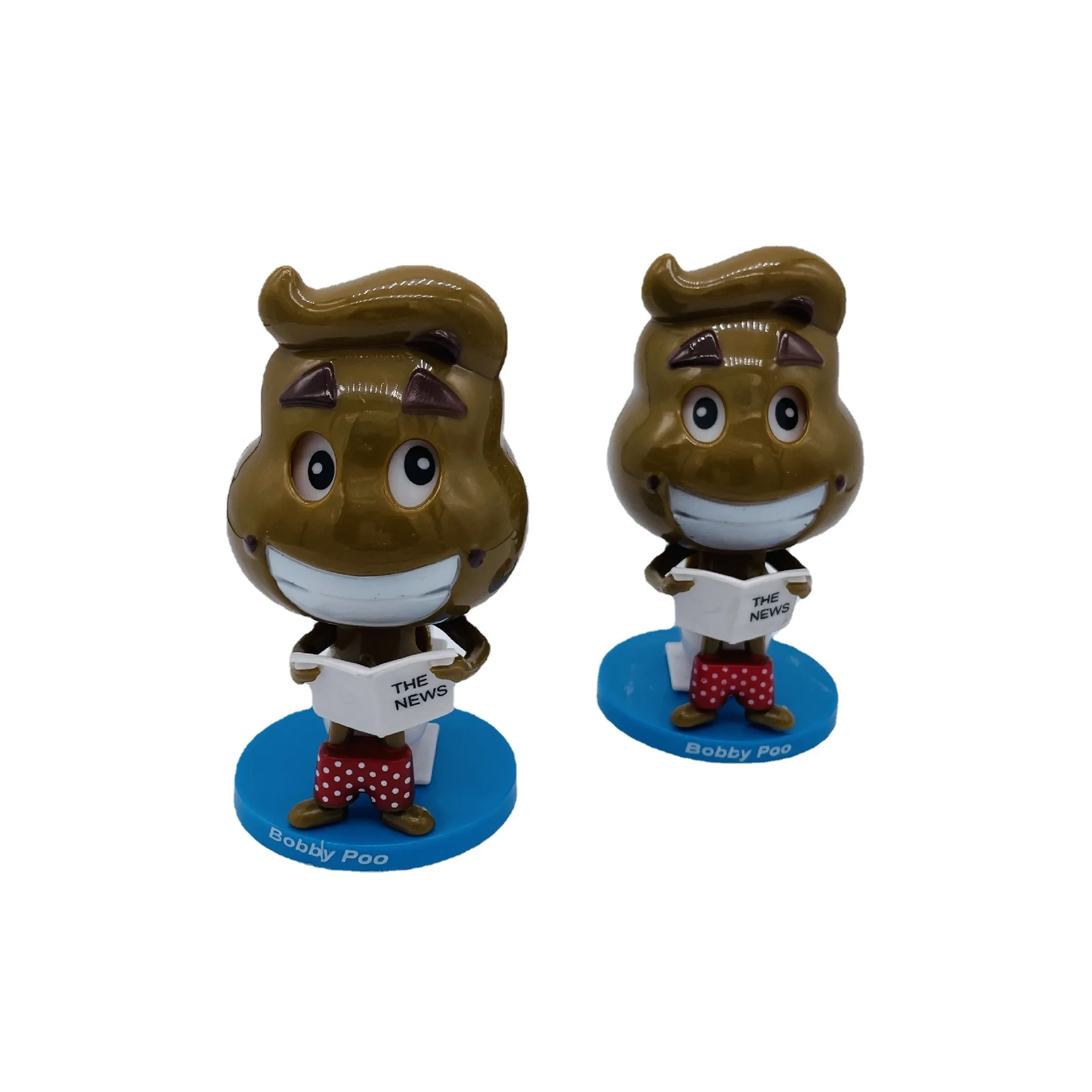 1 Pcs Novelty Funny Poop Toys Fun Creative Solar Shaking Doll Shaking Head Toilet Poop Car Ornament Cartoon Children Fun Toys