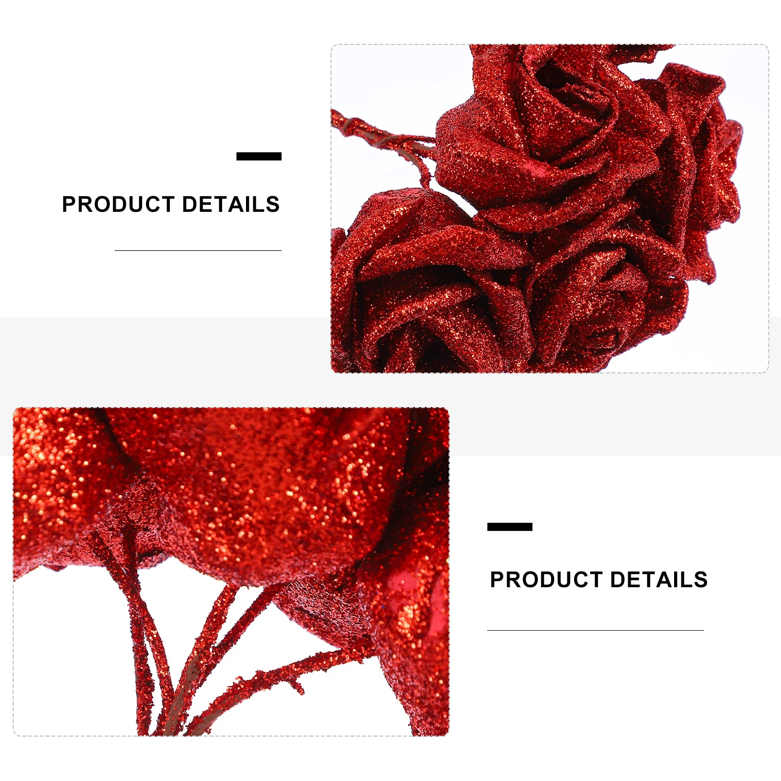 

50 Pcs Decorate Crystal Rose Mother Artificial Flowers Weddings Pe Realistic Fake