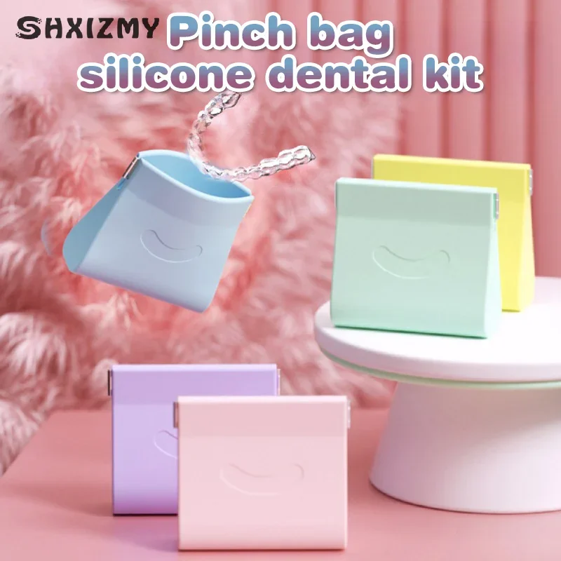 

1PCS Silicone Denture Tray Box Vent Holes Dental Denture Box ​False Teeth Protective Case Dental Braces Retainer Storage Case