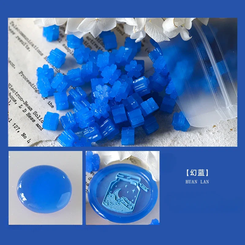 60 stks Semi Transparante Jade Kleur Lakzegel Stempel Deeltjes Sakura Vorm Wax Materiaal DIY Handboek Wenskaart Afdichting Tool