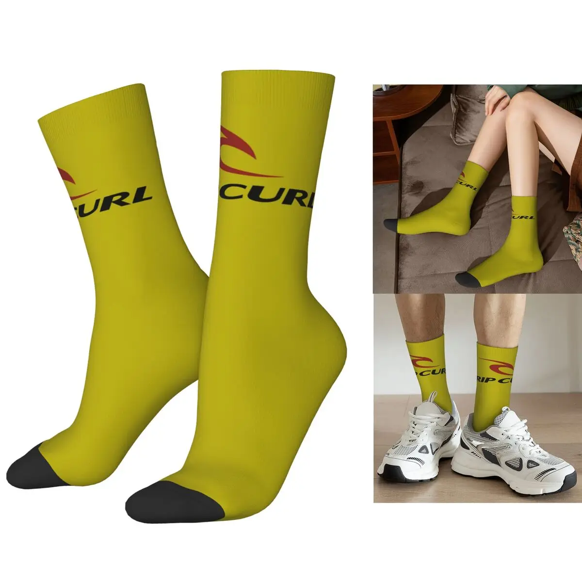 

Носки с логотипом Rip Curl, чулки высокого качества в стиле Харадзюку, всесезонные длинные носки, аксессуары для мужчин и женщин, рождественские подарки