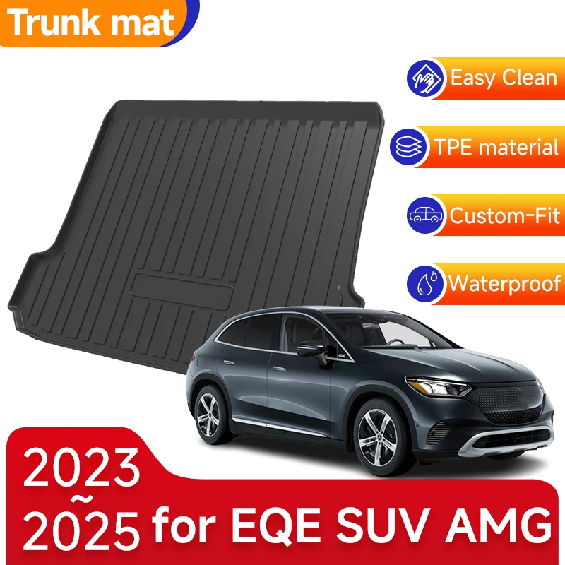 

Car Trunk Mats For Mercedes-Benz EQE SUV AMG 350 X294 2023 2024 2025 Upholstered Waterproof Protect TPE Carpet Accessories Tools