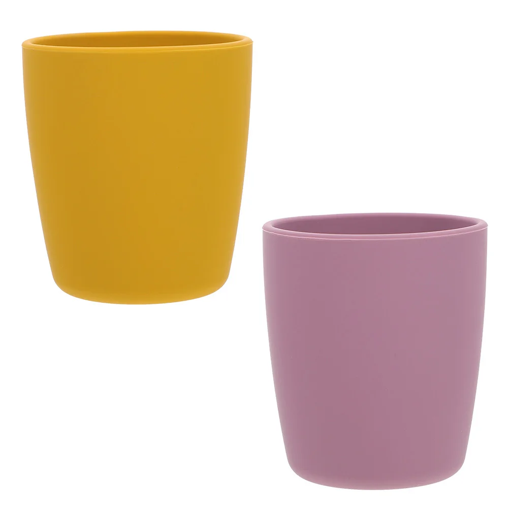 

2pcs Silicone Baby Cups Premium Infant Training Cup High Temperature Resistant Waterproof Non-Deformable Flexible Toddler