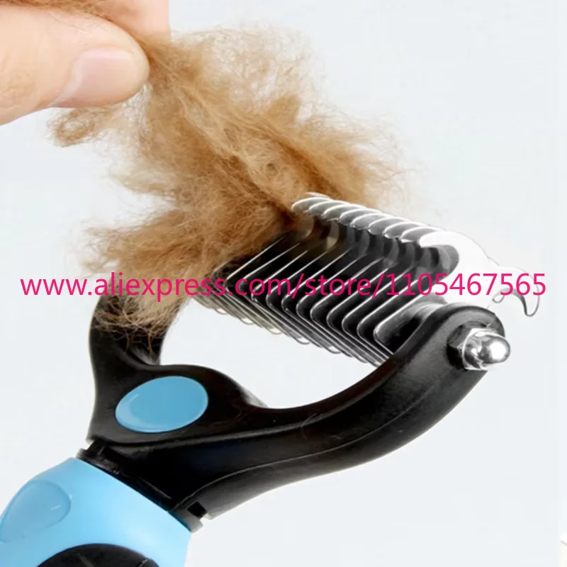 Histotree Logo Double Sided Stainless Steel Eco-Friendly Pet Hair Knotted Comb Hair Removal Brush Knotted Comb
