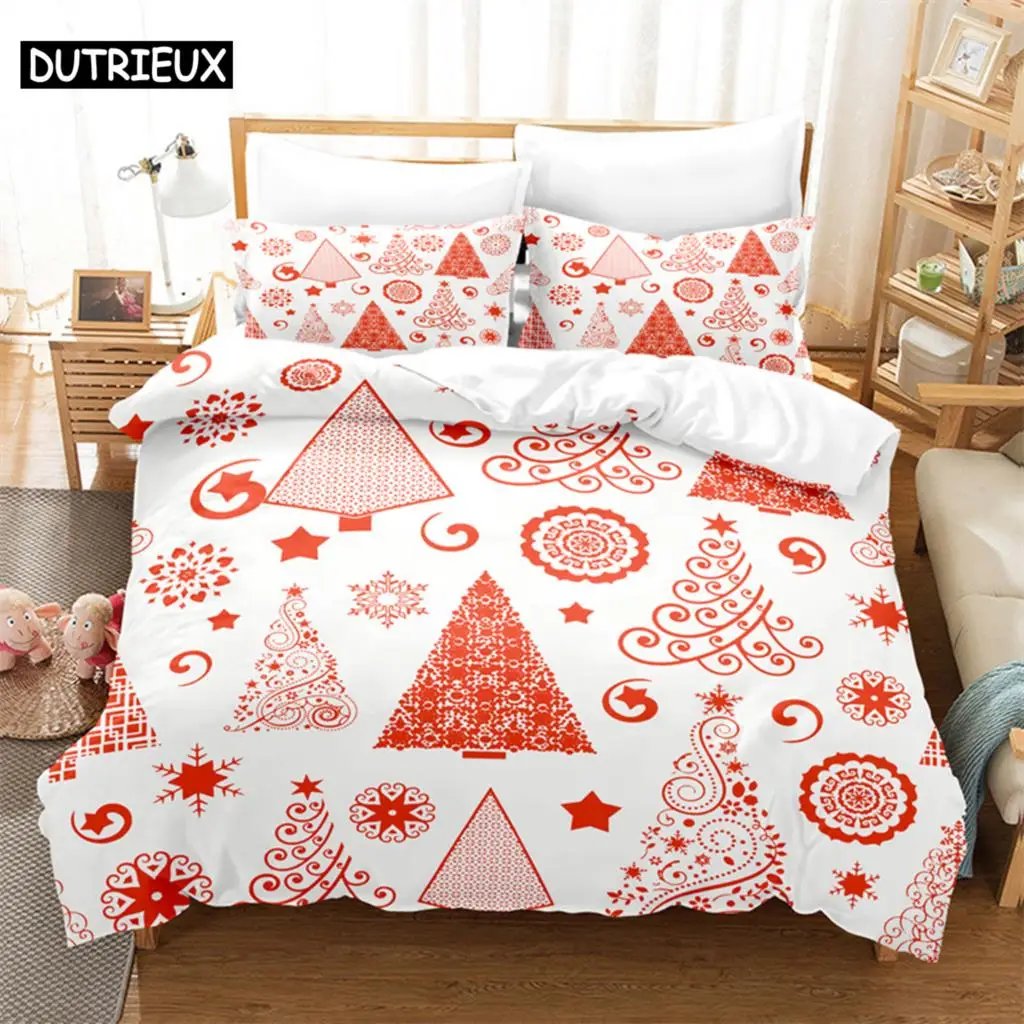 Christmas Snowman, Tree Bedding Set Duvet Cover Set 3d Bedding Digital Printing Bed Linen Queen Size Bedding Set Fashion Design