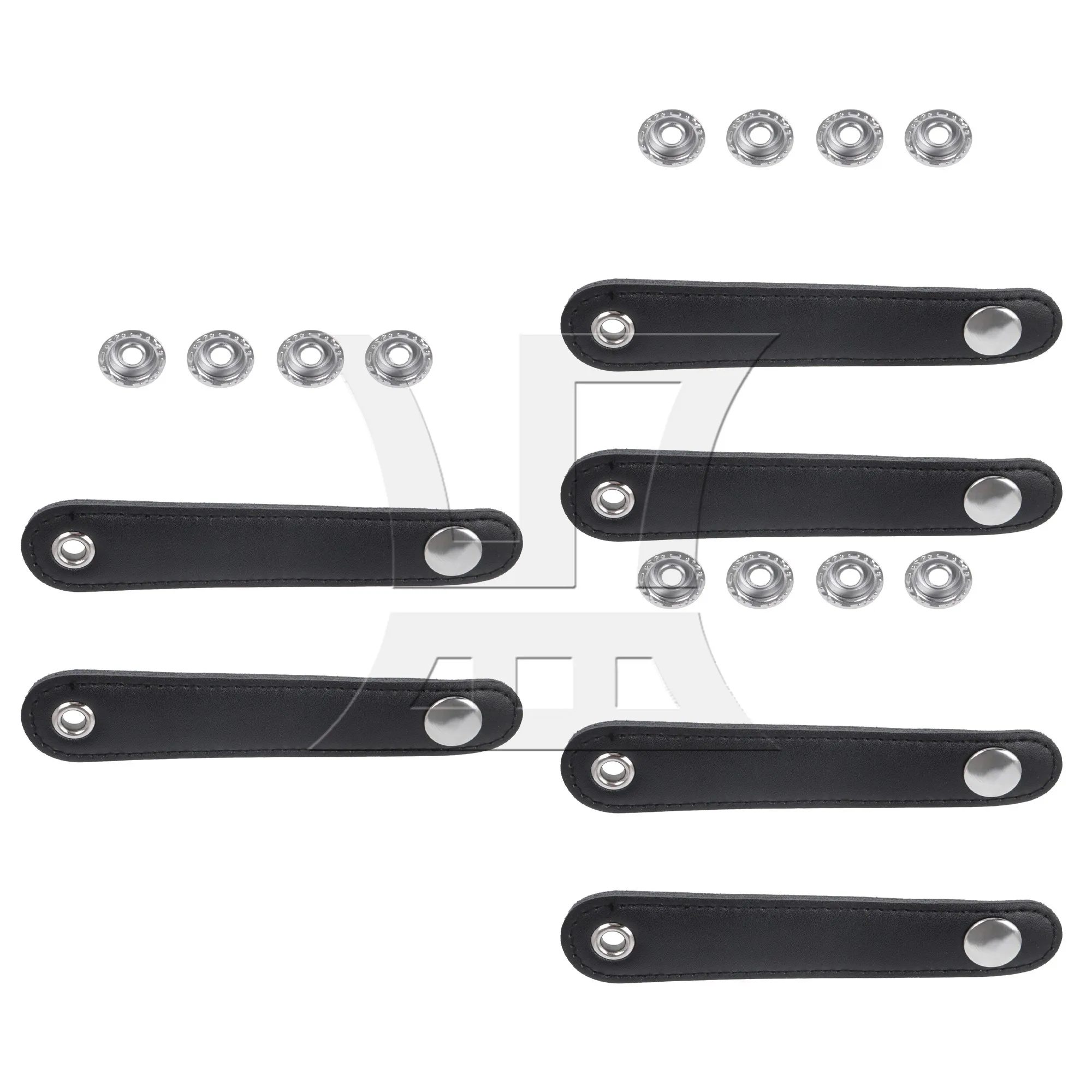 Yibuy 6 шт. черные кожаные регулируемые ремни-аккордеон 10 см с пряжками