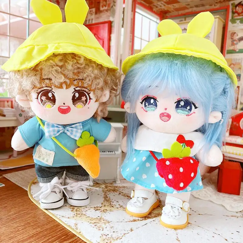 

20cm Kawaii Student Spring Outing Suit Plush Doll Cute Stuffed Fat Body Naked Cotton Doll Soft DIY Toys for Girls Kid Fans Gifts