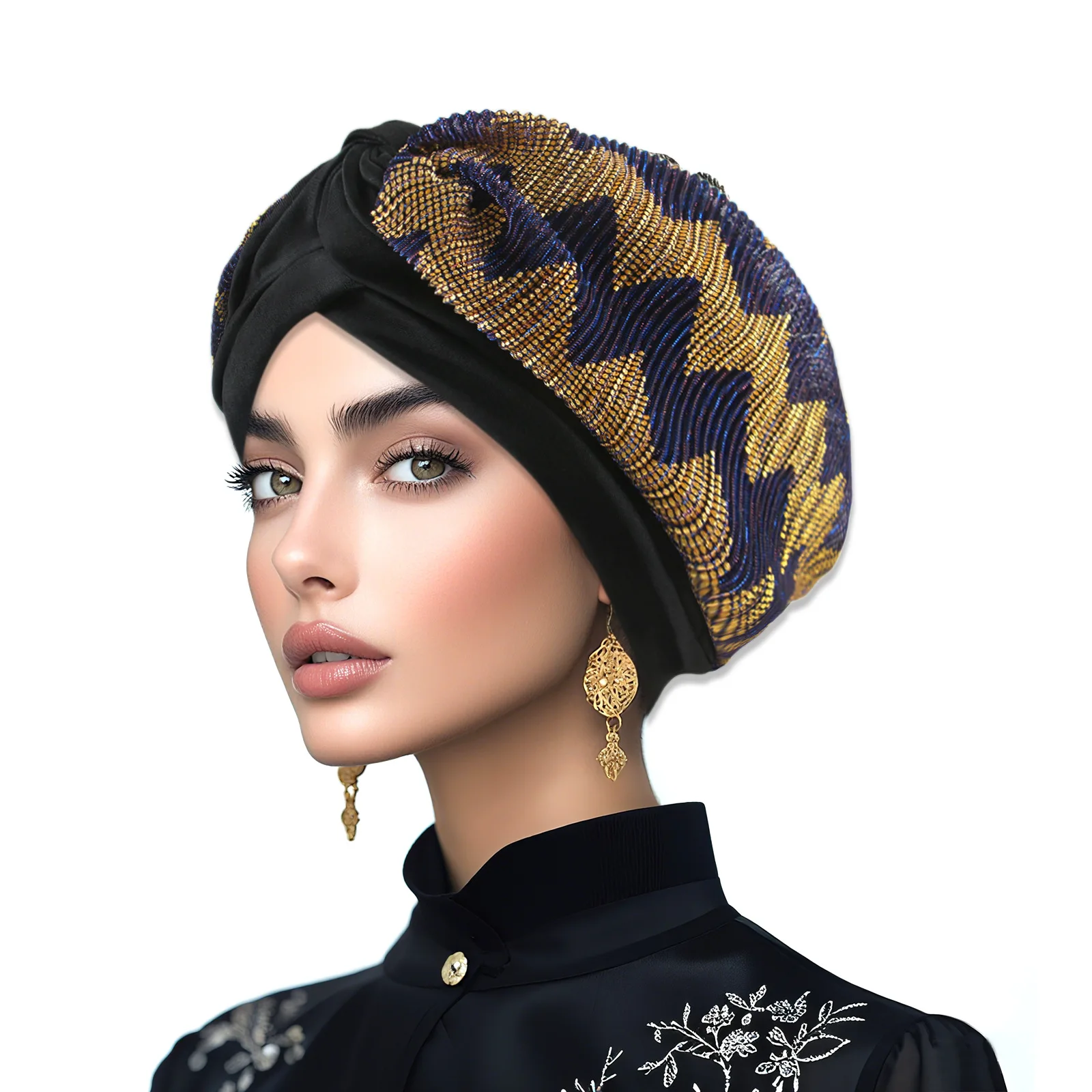 Fashion Women Patchwork Hat Muslim Hijab Beanies Bonnet Hair Loss Head Cover Indian Turban Chemo Cap Turbante Mujer Headscarf