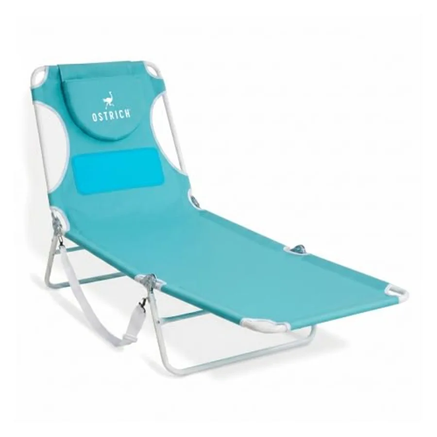 Outdoor Reclining Beach Chair for Ladies, Aluminum Frame, Navy Blue, Lightweight and Adjustable Comfort Lounger