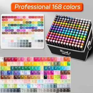 12-262 Colors Double Pen Ponta Pin Markers Canestas Set Painting Illuminator School Art Material for Artist Stationery 10 Main Sales Stationery Korean - №9