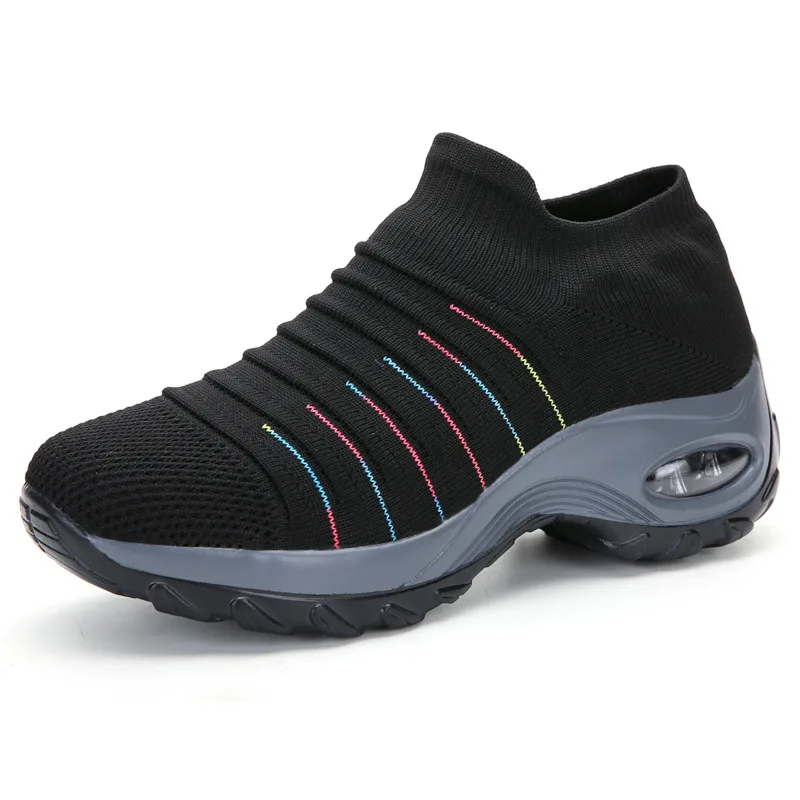 Spring Women Breathable Shoes Woman Flat Slip on Platform Tenis for Women Mesh Sock Sneakers Shoes zapatillas aire mujer