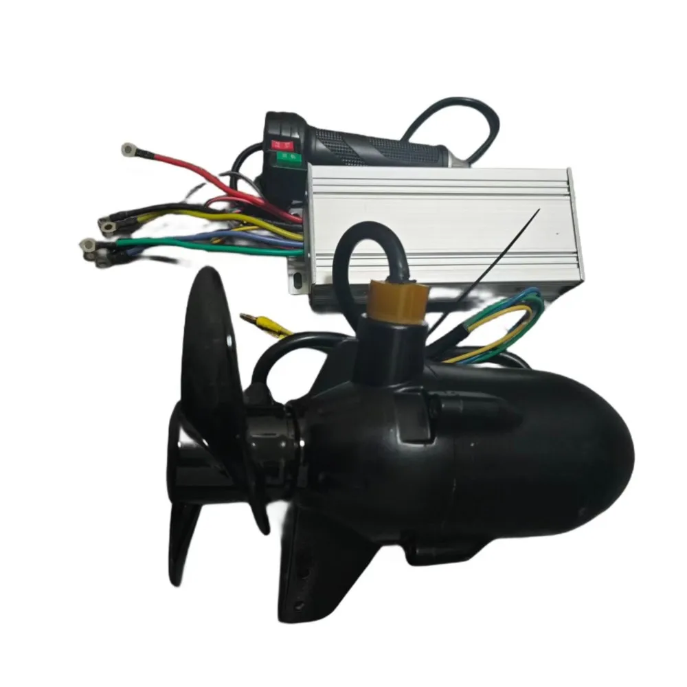 1500W High-power Water Motor Thruster 12V-60V Aluminum Alloy Body Durable Kayak Marine Propeller Thrust Of 1 Ton