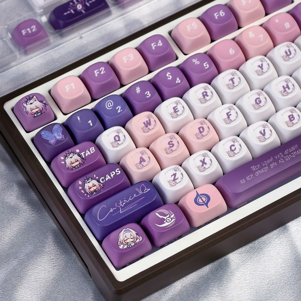 MAIMOOO Honkai: Star Rail Castorice Keycaps PBT Custom MOA Profile Cute Q Version Anime Game Keycap for Mechanical Keyboard