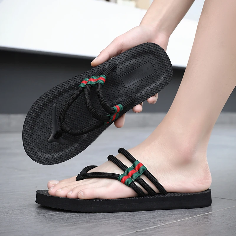 

Мужская уличная тканая веревка, нескользящая, износостойкая, повседневная, универсальная, простая и элегантная, мягкая и удобная, высококачественная, FlipFloors