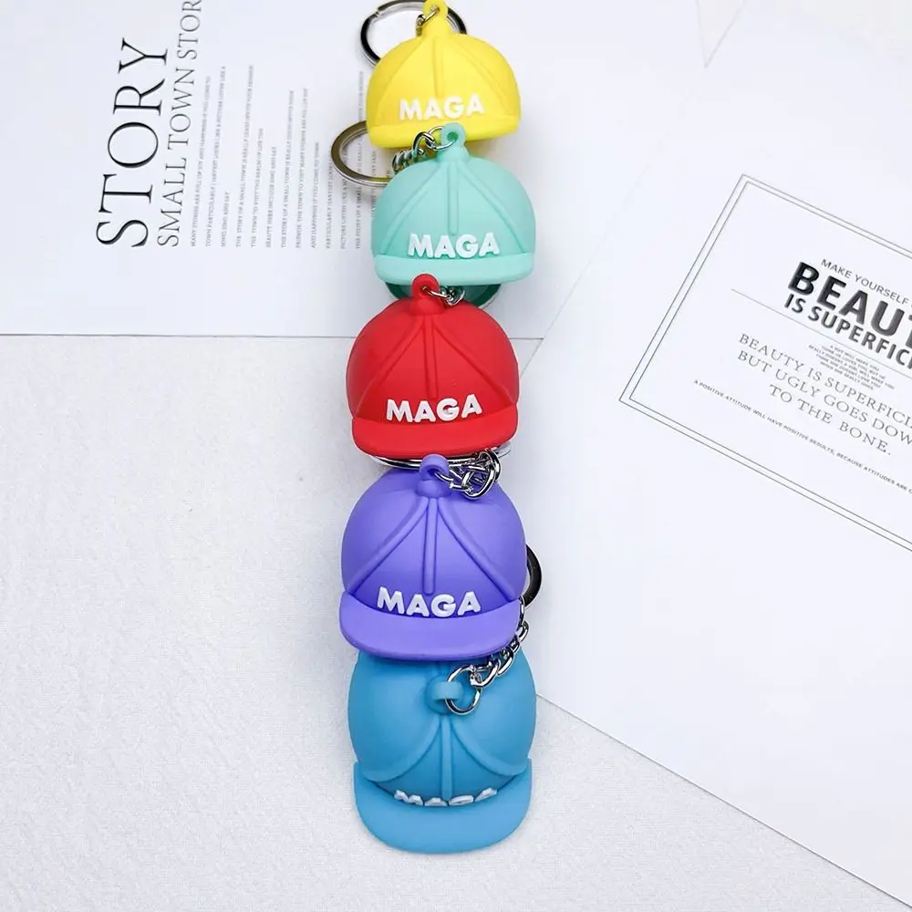 New MAGA Keychain Silicon Trump Key Holder Creative Keyring Men