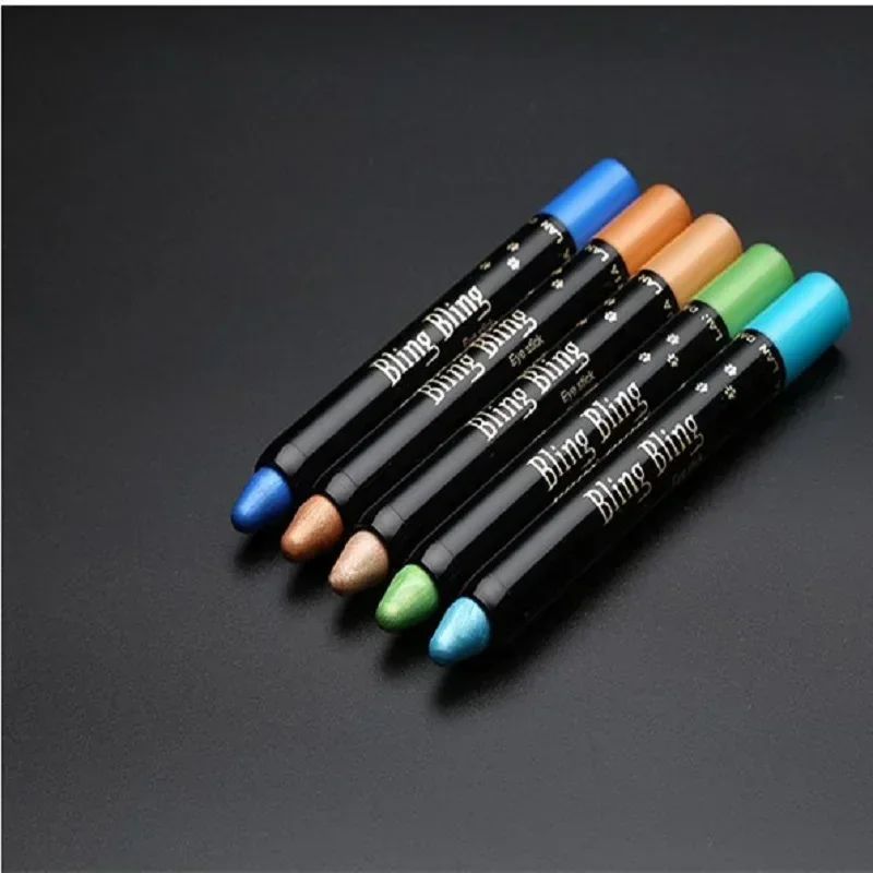 Pearlescent Eyeshadow Pencil Stick Waterproof Glitter Matte Nude Eye Shadow Makeup Pigment Cosmetic Blue White Gold Eyeliner Pen