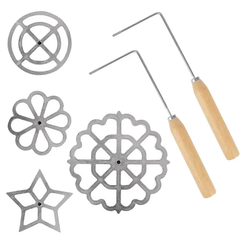 A67P-Petal Cookie Cutter Traditional Spanish Cutter Set Cooking Stamp Cutter Waffle Cutter Set