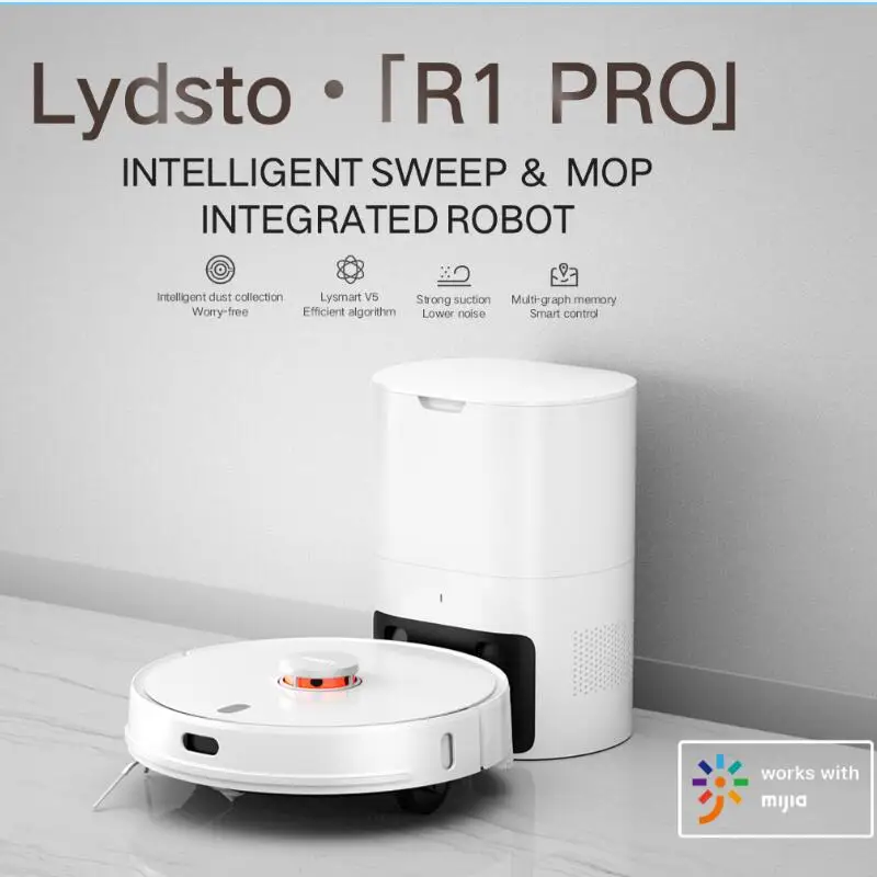 

Original Lydsto R1PRO Sweeping and Mopping Robot Vacuum Cleaners for Home Smart Auto Empty Dock Dirt Disposal Dust Self Cleaning