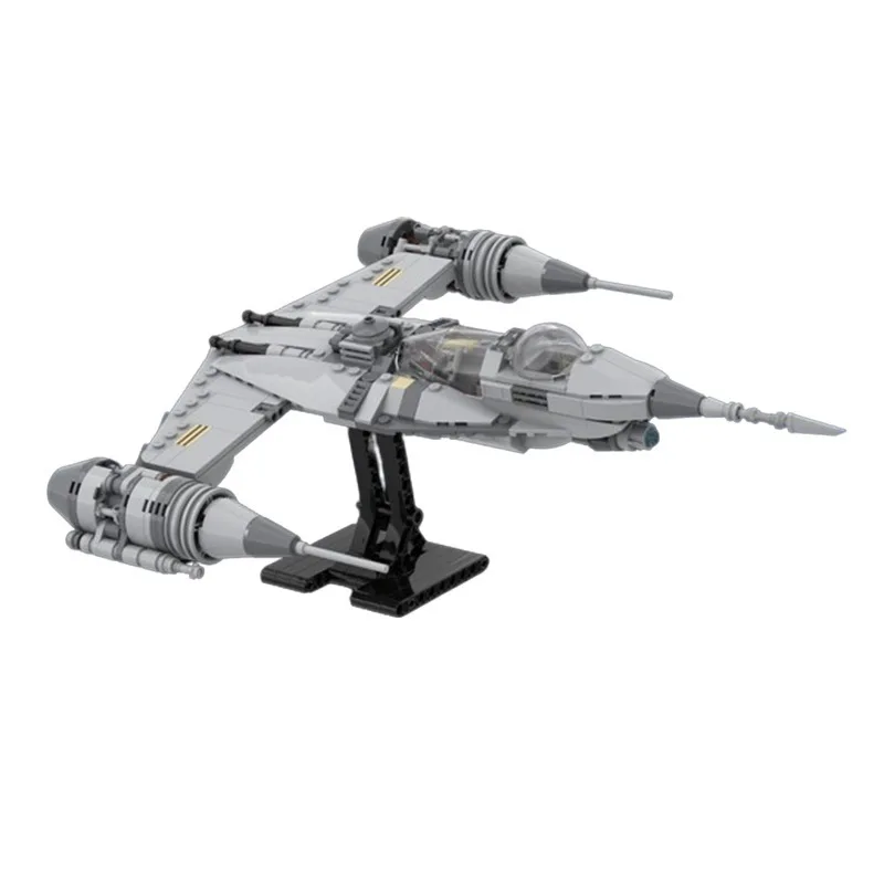 Chinese Brand MOC Sci-Fi Space Fighter Blocks DIY Spaceship w/Extra Robot Parts Collectible Gift Adult Fans Home Decor
