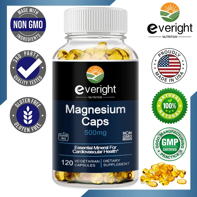 Magnesium Citrate Complex 500 MG for Calm & Relaxation Sleep Health, Constipation and Digestion Support, Non-GMO Capsules