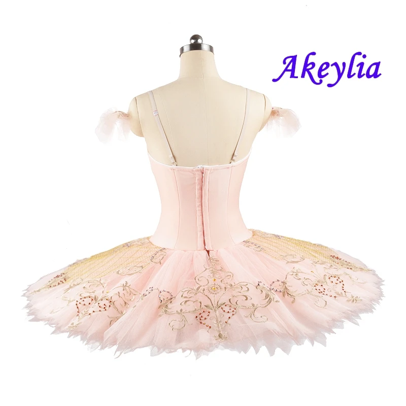 Menina ouro branco profissional ballet tutu clássico para competição bela adormecida tutu prato ballet traje saia adulto 0214b
