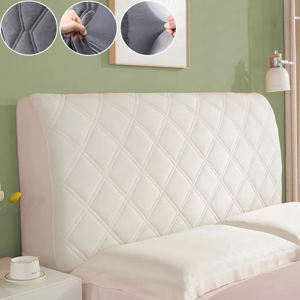 

High Quality Crystal Velvet Quilted Headboard Cover All-inclusive Super Luxury Soft Thicken Short Plush Quilting Bed Head Cover