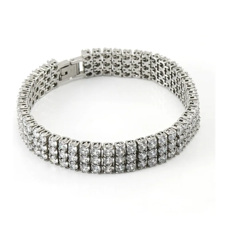 

Hot-selling Style Fashion Titanium Steel Hip-hop Bracelet Does Not Fade High-end Stainless Steel Men's Diamond Bracelet
