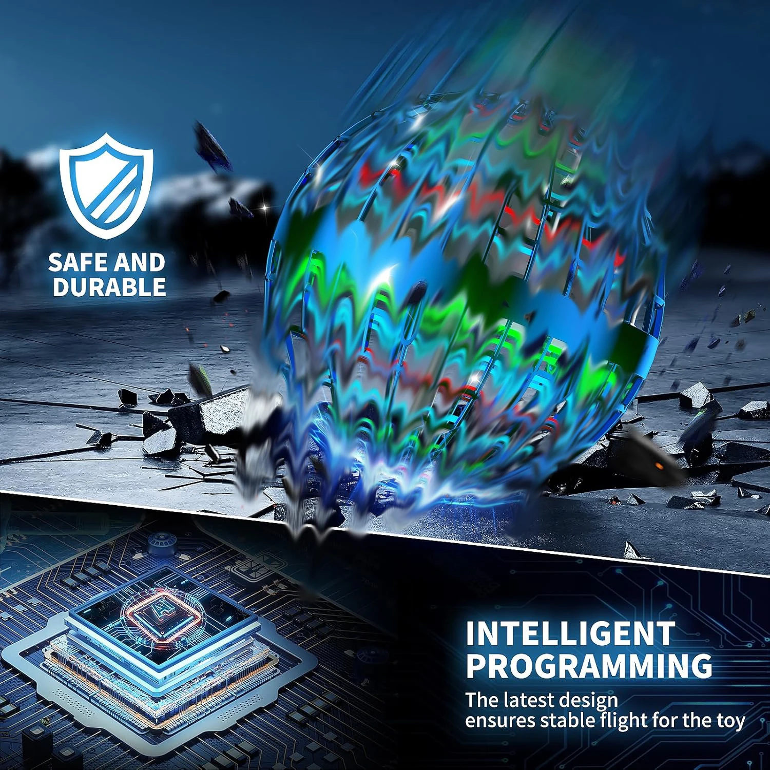 AL フライングボール ハンドヘルド 自動浮遊リターンおもちゃボール 子供のおもちゃ 発光おもちゃ 楽しいおもちゃ 星間宇宙ボール ギフト