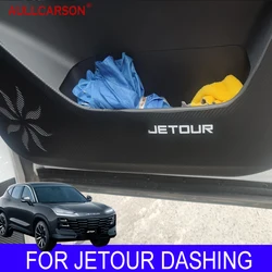 For Jetour Dashing 2023 2024 Leather Door Anti Kick Pad Protection Stickers PU Carbon Fiber Inner Side Edge Film Car Accessories