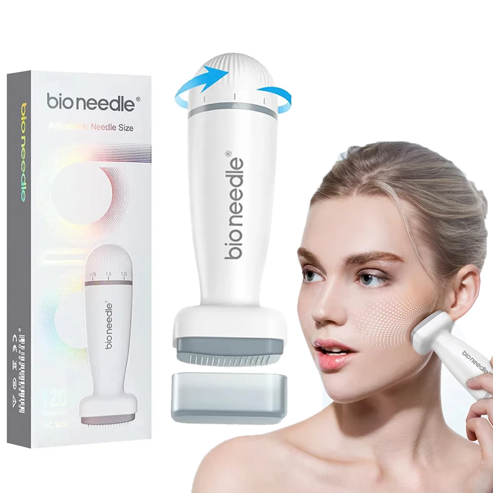 Adjustable Derma Stamp Face Roller Hair Beard Growth Massager Scalp Massage 120pins Facial Massager Skin Care Tool