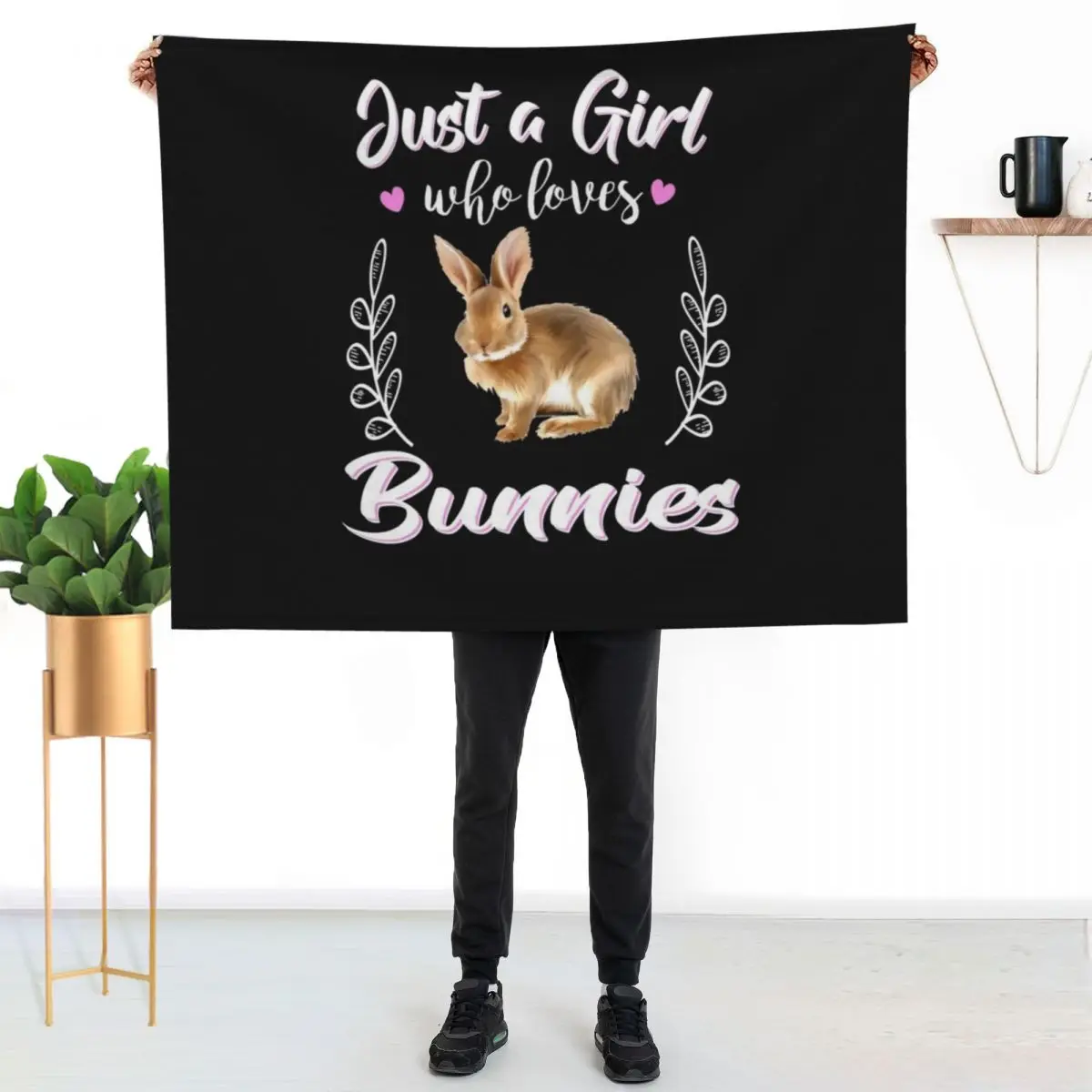 Just A Girl Who Loves Bunnies Tshirt Throw Blanket For Sofa Thin Baby Thermal cosplay anime Extra Large Throw Blankets