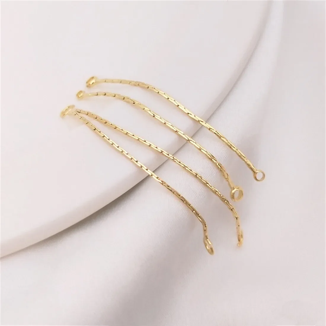 

14K Gold-plated Double-ring Earring Tassel Handmade Diy Jewelry Pendant Ear Hanging Accessories B832