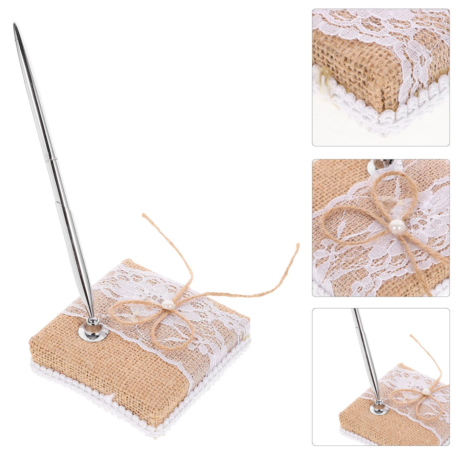 

Linen Steel Wedding Signature Pen Compact Size Lightweight Elegant Style Decorative Pen for Weddings Banquets Parties