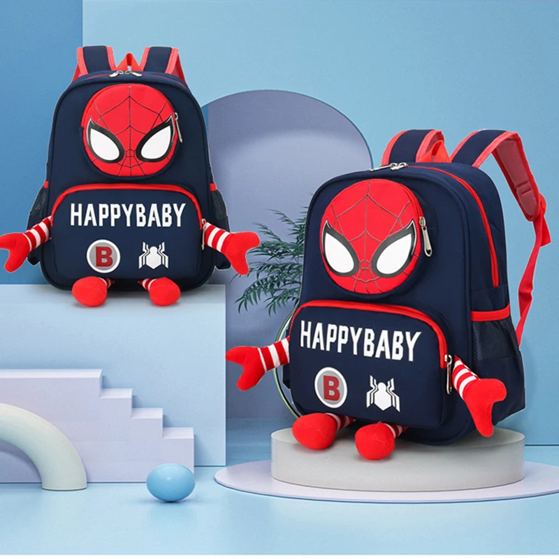 Spiderman Schoolbag Marvel Super Heroes Backpacks Pupil School Bag Cartoonanime Kindergarten Backpack Children\'s Travel Bag Gift