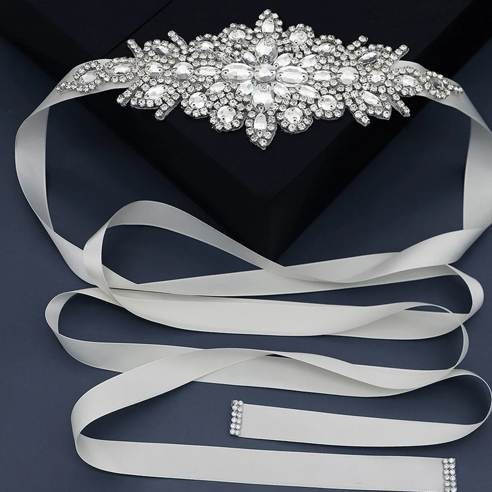 1개 웨딩 벨트 신부용 라인스톤 허리띠 장식용 스타일리시 신부 벨트 웨딩 드레스 액세서리 시크 허리띠