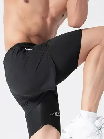 Men's Swim Trunks Quick Dry Athletic Shorts with Compression Liner for Beach Pool Running Gym