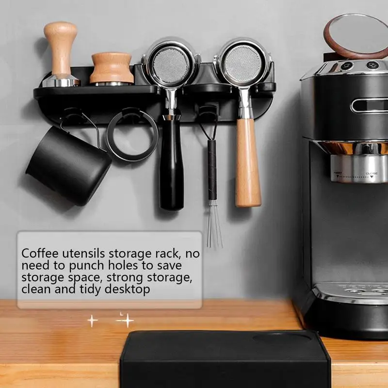 Coffee Portafilter Wall Rack Self-Adhesive Espresso Coffee Filter Holder 51MM/54MM/58MM Wall Mounted Rack Coffee Tools