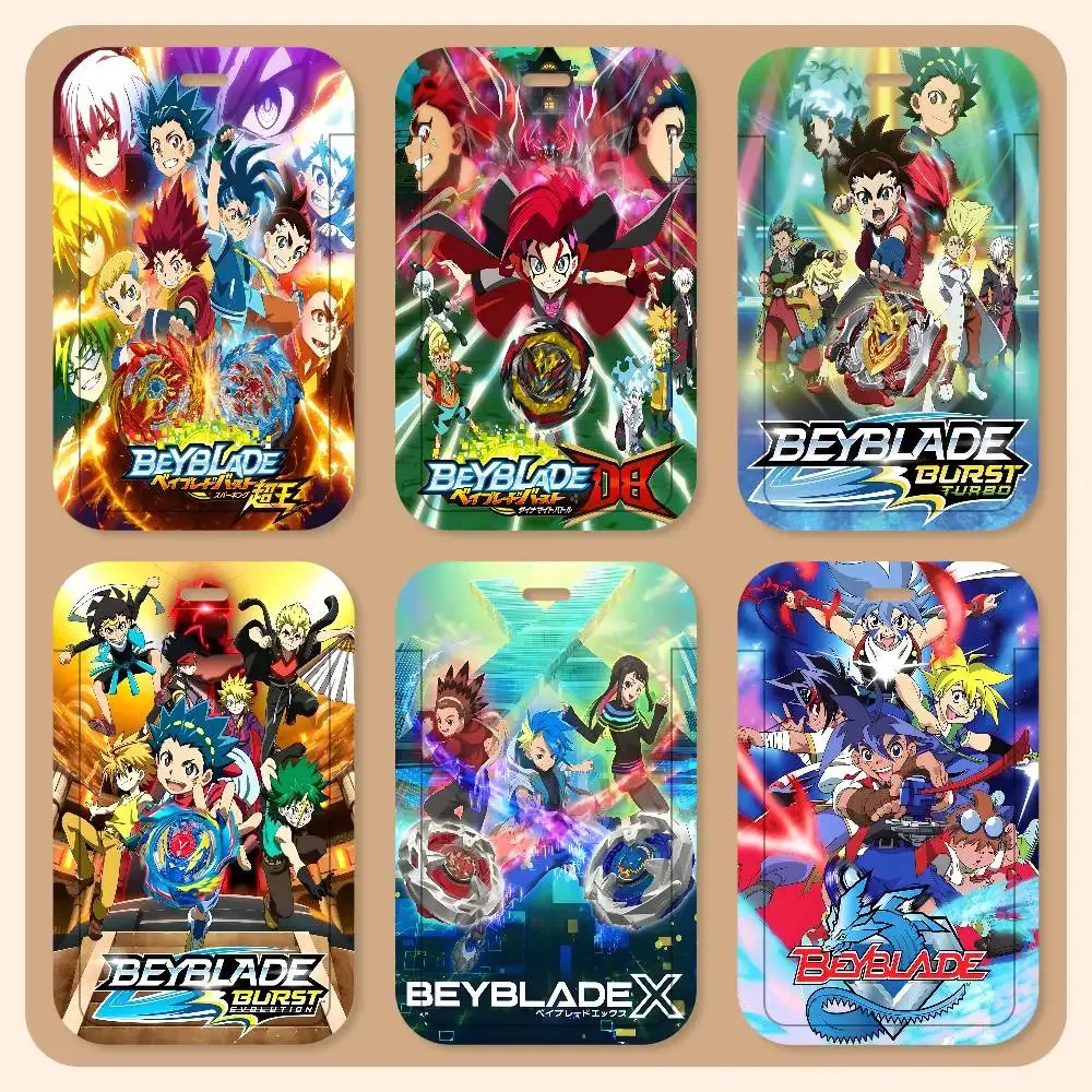 B-Beyblade X Classic Vintage, Porta Tarjetas con Cordón, Porta Tarjetas de Identificación para Estudiantes, Porta Tarjetas con Correa para el Cuello, Control de Acceso