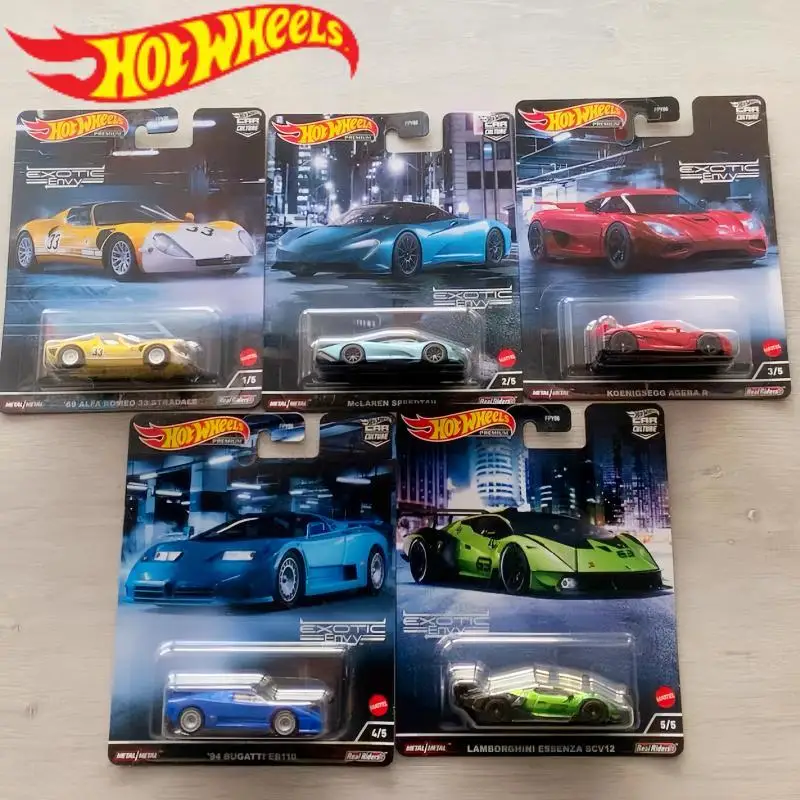 

Оригинальный комплект Hot Wheels Premium Car Culture Exotic Envy, 2022, Alfa Romeo Mclaren Lamborghini, масштаб модели 1/64, литые под давлением автомобили, подарки