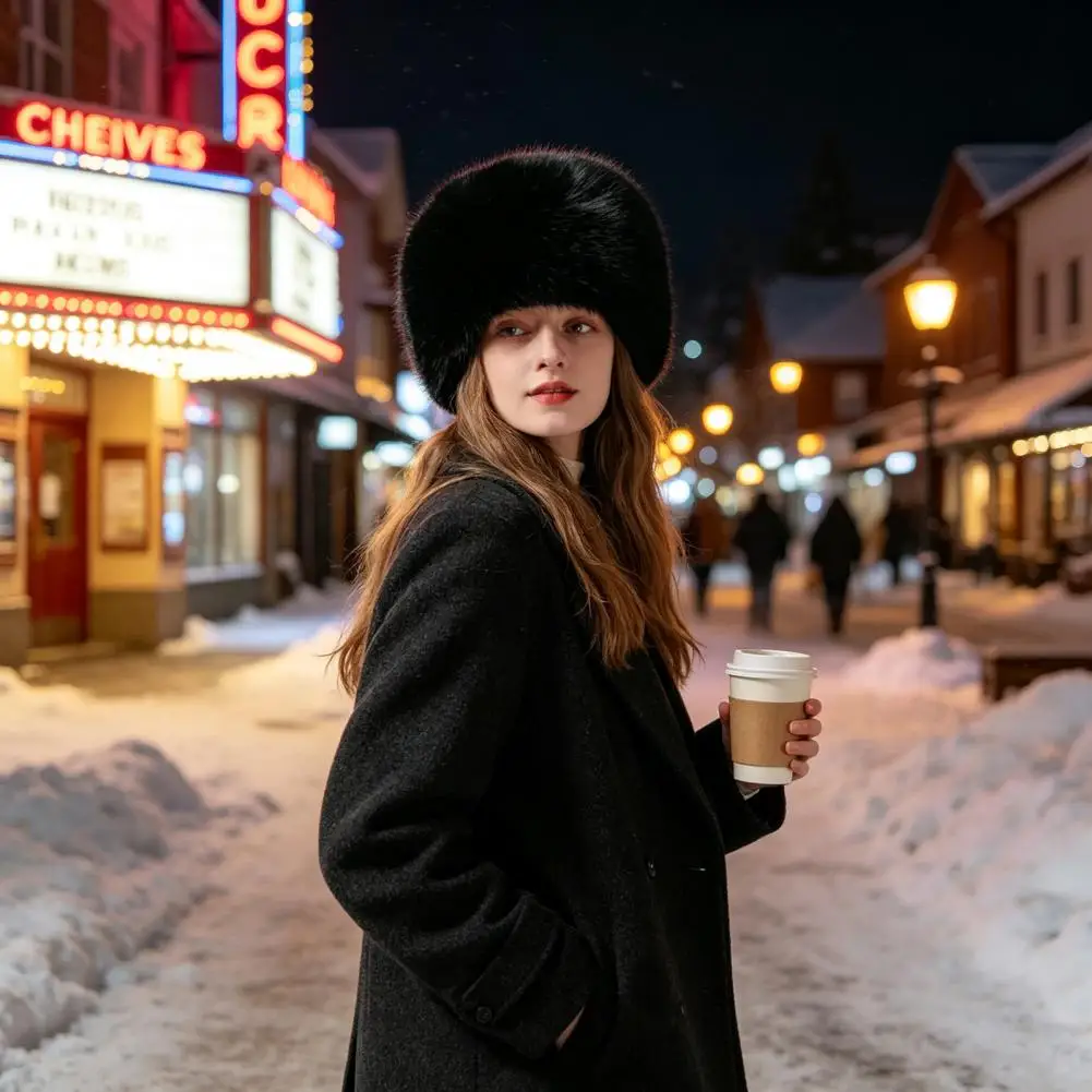 Winter Bucket Hat for Women Women Faux Fur Hat Winter Quilted Lined Bucket Hat Thickened Fluffy Warm for Weather for Weather