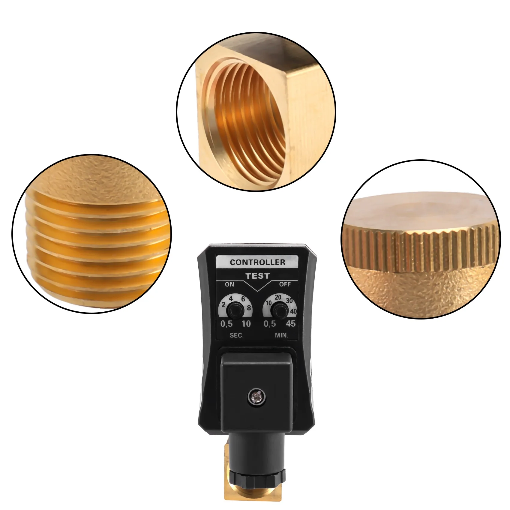 

Новый показано-1/2 дюйма Dn15 электрический таймер автоматический водяной клапан электромагнитный электронный сливной клапан для воздушного компрессора конденсат