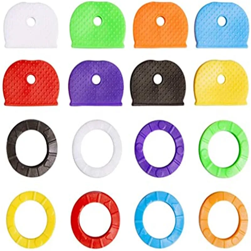 10Pcs Key Cap Tags Label ID Silicone Coding Color Key Identifier Cover 8 Colors